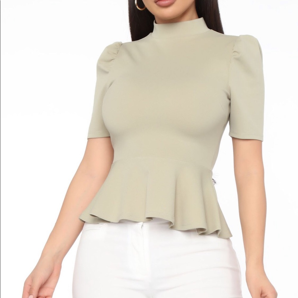 Keyhole Peplum Blouse